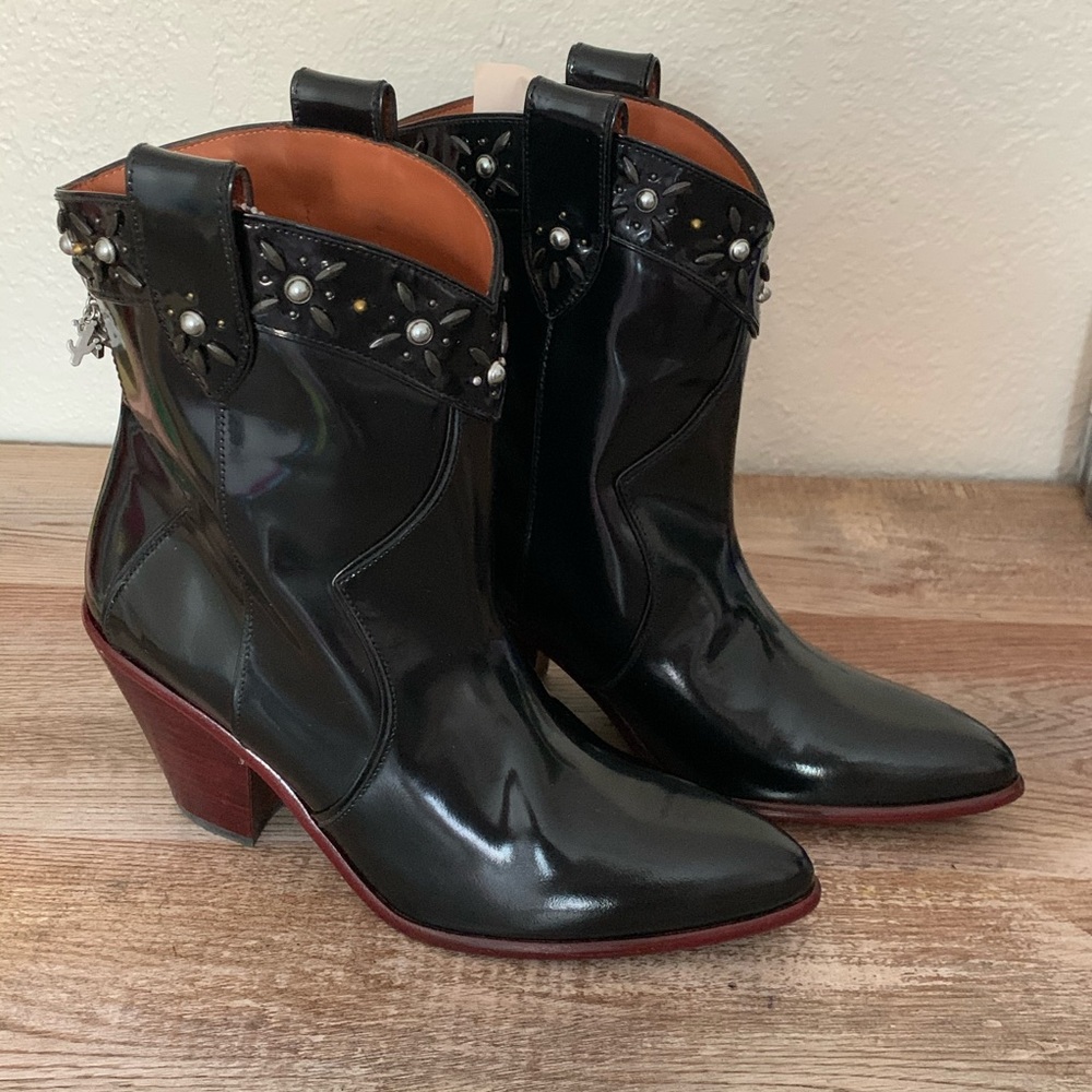 NWOT Coach Western Black Bootie - Picture 4 of 11